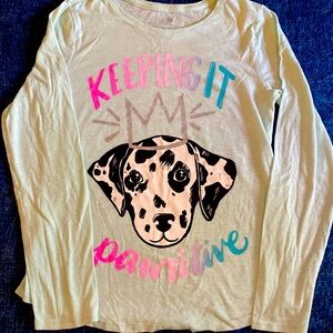 Cute Keep it Positive Girls Long Sleeve T-Shirt size Large
